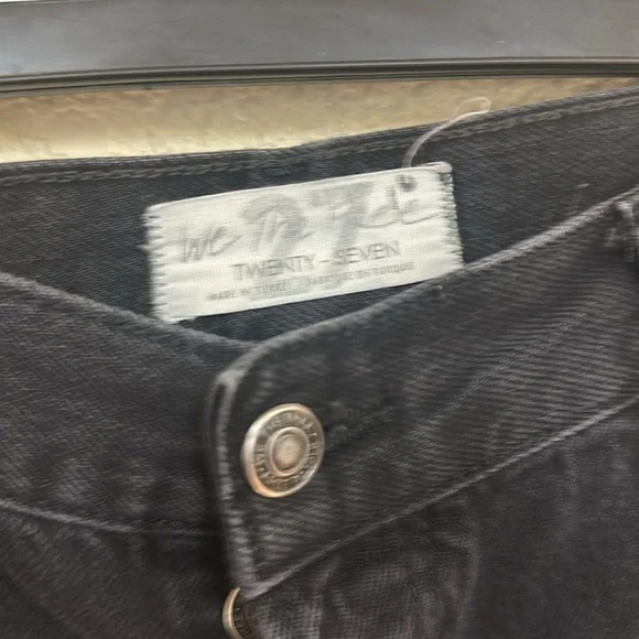 Free People We The Free Maggie Mid-Rise Straight-Leg Jeans Onyx Black NWOT - Picture 7 of 8
